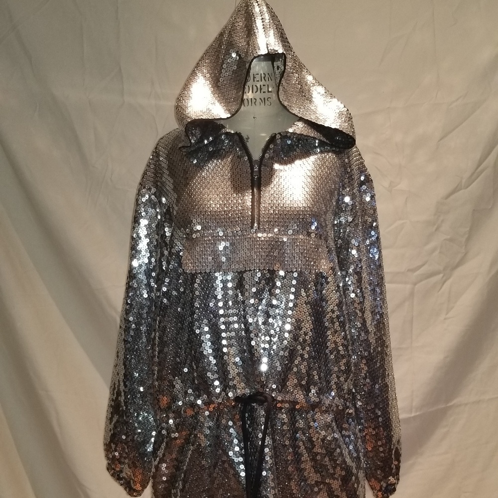 H&M Moschino silver sequin dress.